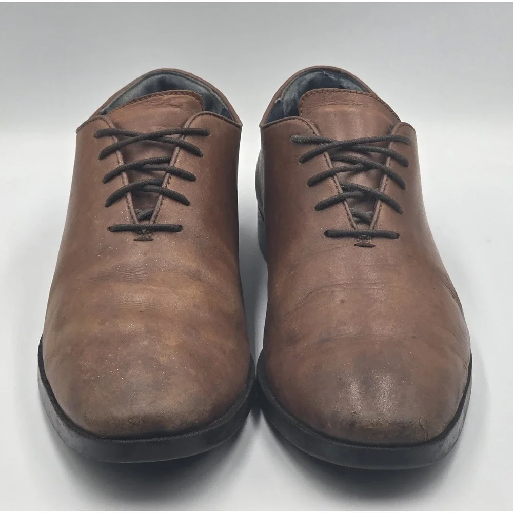 Cole Haan Jefferson Grand Brown Leather Plain Toe Oxford Shoes Mens 10.5M